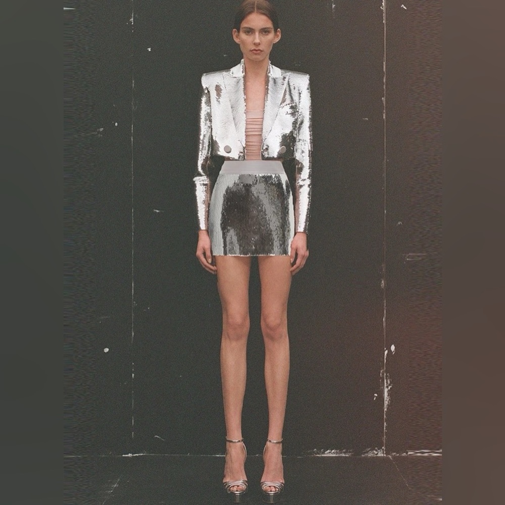 Silver sequins 2 piece set